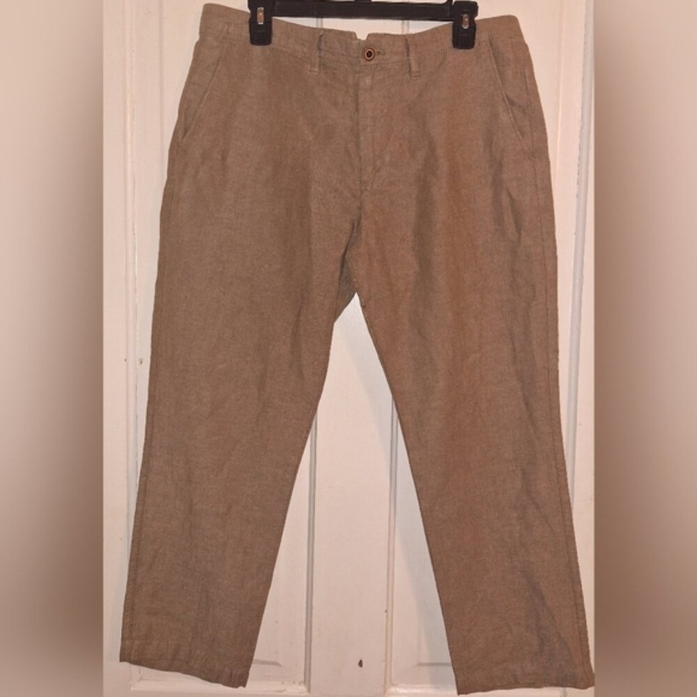Mens Size 32x30 Gap Linen Blend Dress Slacks Pants Breathable Lightweight Office